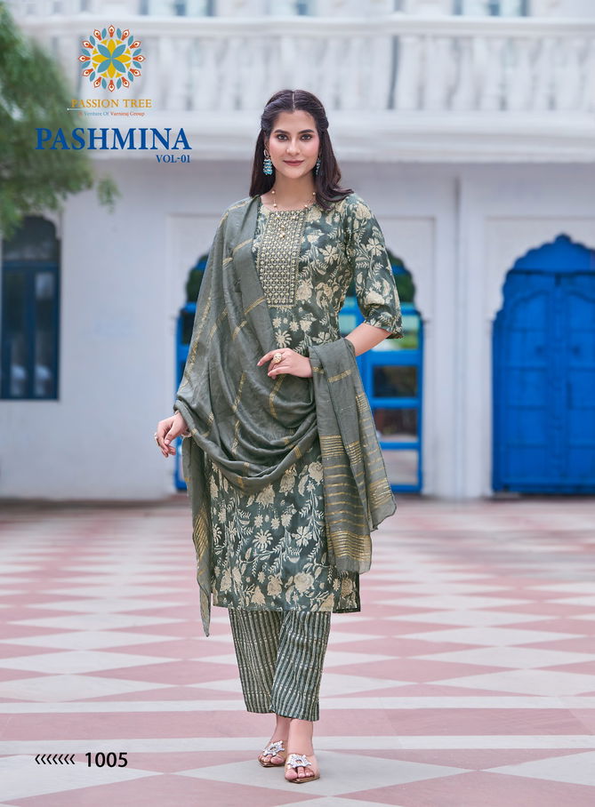 Pashmina Vol 1 By Passion Tree Modal Printed Kurti With Bottom Dupatta Wholesale Online